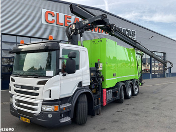 Scania P 360 Faun 18m³ + Hiab crane + Underground Container Washing Installation - Мусоровоз
