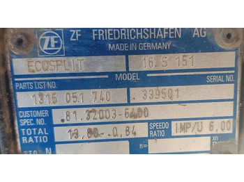 Коробка передач для Грузовиков ZF Ecosplit 16S151 1315051740   truck: фото 4 Коробка передач для Грузовиков ZF Ecosplit 16S151 1315051740   truck: фото 4