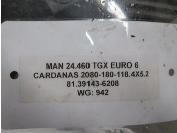 Приводный вал для Грузовиков MAN 81.39143-6208 2080-180-118.4X5.2 AANDRIJFAS MAN TGX EURO 6 6X2: фото 5