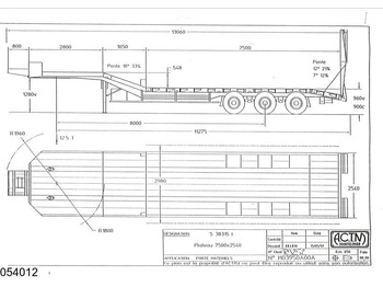 Низкорамный полуприцеп ACTM Lowbed 38.000 KG, Steel suspension: фото 2