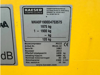 Воздушный компрессор Kaeser M122 Deutz 11.1 m3 / min 10 Bar 83 kW Mobiele Diesel Compressor: фото 3