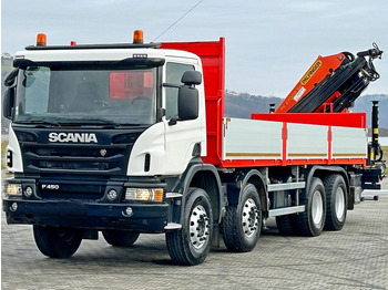 Автоманипулятор, Грузовик бортовой/ Платформа Scania P 450 * PK 27002 - SH + FUNK * 8x4 * TOPZUSTAND: фото 4