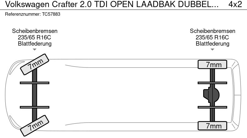 Малотоннажный бортовой грузовик Volkswagen Crafter 2.0 TDI OPEN LAADBAK DUBBELE CABINE: фото 7