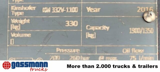 KINSHOFER KM 332-V-1100 Palettenzange - Захват: фото 3 KINSHOFER KM 332-V-1100 Palettenzange - Захват: фото 3