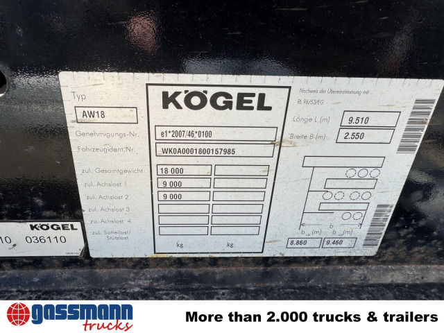 Kögel AW 18 - Прицеп-контейнеровоз/ Сменный кузов: фото 2 Kögel AW 18 - Прицеп-контейнеровоз/ Сменный кузов: фото 2