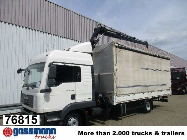 MAN TGL 12.240BL 4x2, mit Kran Hiab 088 mit Funk - Тентованный грузовик, Автоманипулятор: фото 1 MAN TGL 12.240BL 4x2, mit Kran Hiab 088 mit Funk - Тентованный грузовик, Автоманипулятор: фото 1