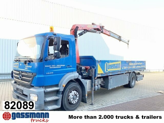 Mercedes-Benz Axor 1828 L 4x2 mit Kran Palfinger PK 9501, Funk - Грузовик бортовой/ Платформа, Автоманипулятор: фото 1 Mercedes-Benz Axor 1828 L 4x2 mit Kran Palfinger PK 9501, Funk - Грузовик бортовой/ Платформа, Автоманипулятор: фото 1