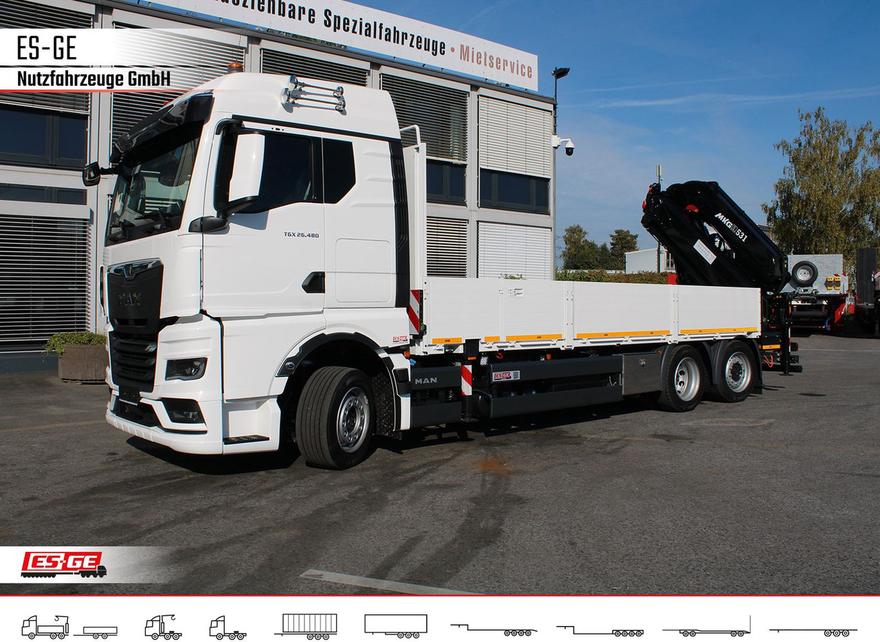 MAN TGX 26.480 6x2-4 LL, MKG-Ladekran HLK531 a5 - Грузовик бортовой/ Платформа, Автоманипулятор: фото 1 MAN TGX 26.480 6x2-4 LL, MKG-Ladekran HLK531 a5 - Грузовик бортовой/ Платформа, Автоманипулятор: фото 1