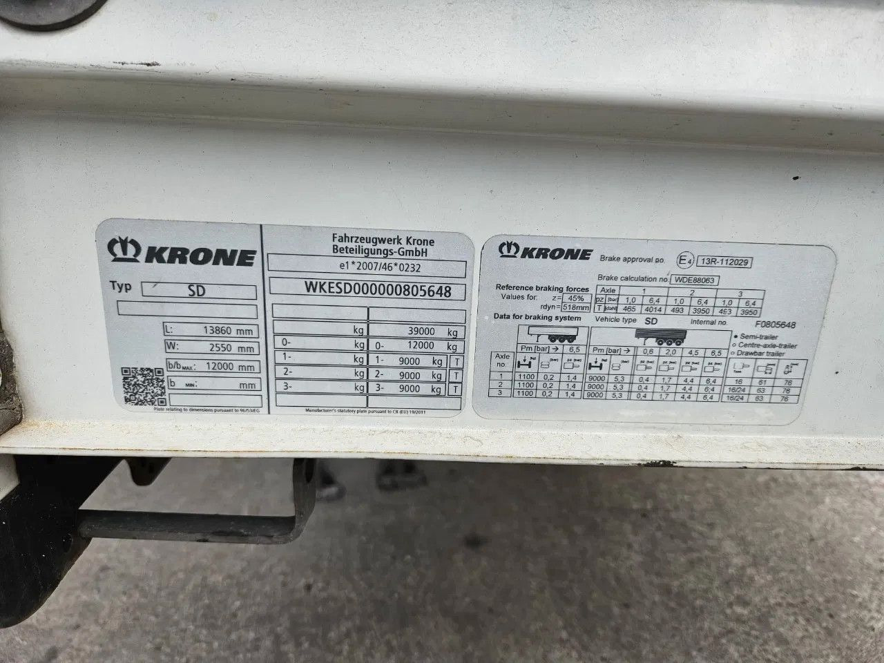 Тентованный полуприцеп Krone SD XL Code: фото 9 Тентованный полуприцеп Krone SD XL Code: фото 9