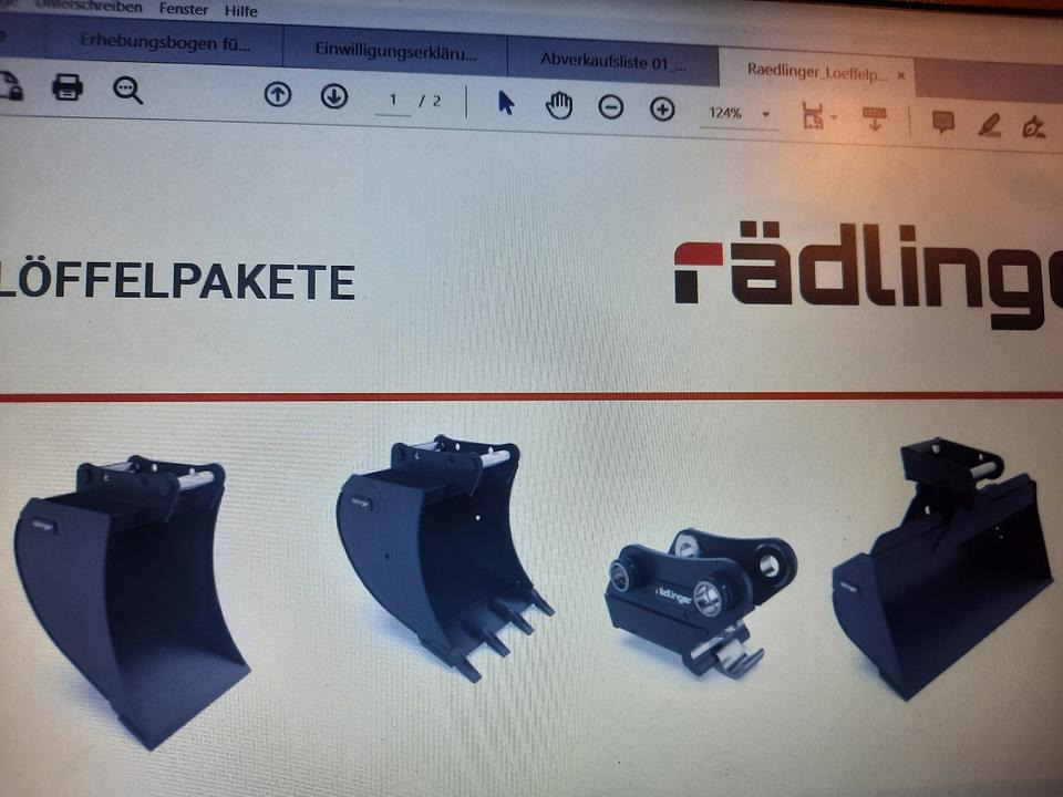 Rädlinger Löffelpaket 1 - 1,8 to mit MS 01 Schnellwechsler Bagger - Ковш для экскаватора: фото 1 Rädlinger Löffelpaket 1 - 1,8 to mit MS 01 Schnellwechsler Bagger - Ковш для экскаватора: фото 1