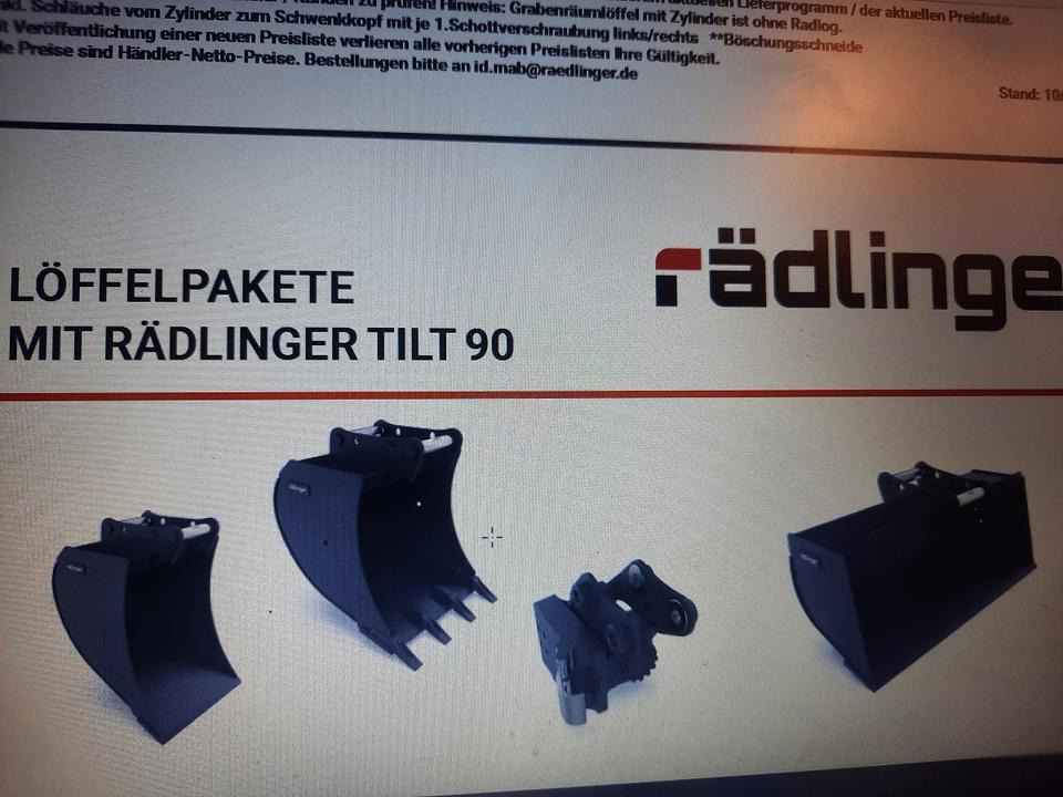 Rädlinger Löffelpaket 1 - 1,8 to mit MS 01 mit Powertilt Bagger - Ковш для экскаватора: фото 1 Rädlinger Löffelpaket 1 - 1,8 to mit MS 01 mit Powertilt Bagger - Ковш для экскаватора: фото 1