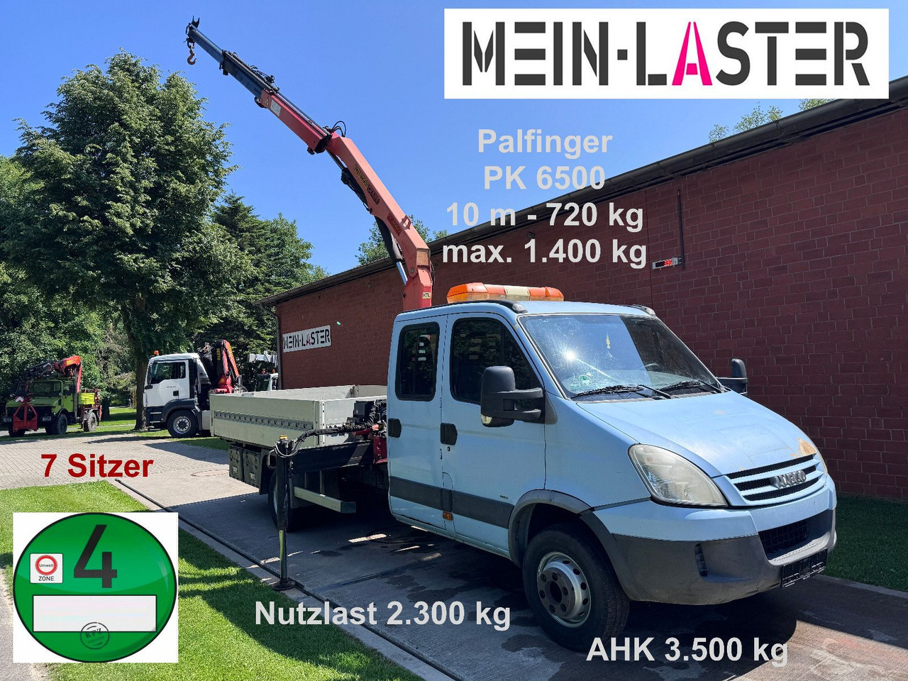 Iveco 65C180 3.0d Palfinger PK 6500 7 Sitzer - Малотоннажный бортовой грузовик, Грузопассажирский фургон: фото 1 Iveco 65C180 3.0d Palfinger PK 6500 7 Sitzer - Малотоннажный бортовой грузовик, Грузопассажирский фургон: фото 1