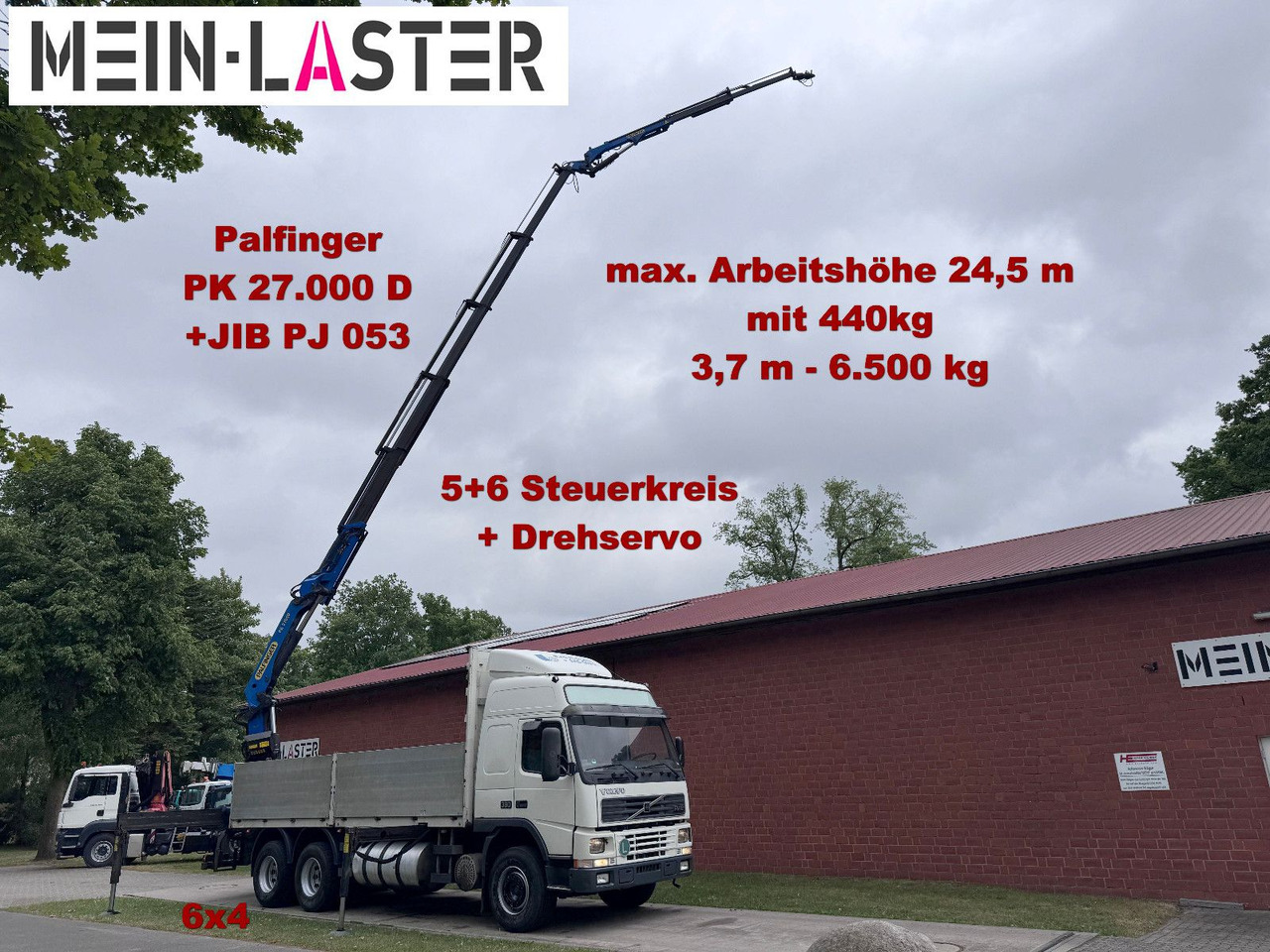 Volvo FM12 380 PK 27000D 24,5m 5+6 Deutscher LKW - Автоманипулятор: фото 1 Volvo FM12 380 PK 27000D 24,5m 5+6 Deutscher LKW - Автоманипулятор: фото 1