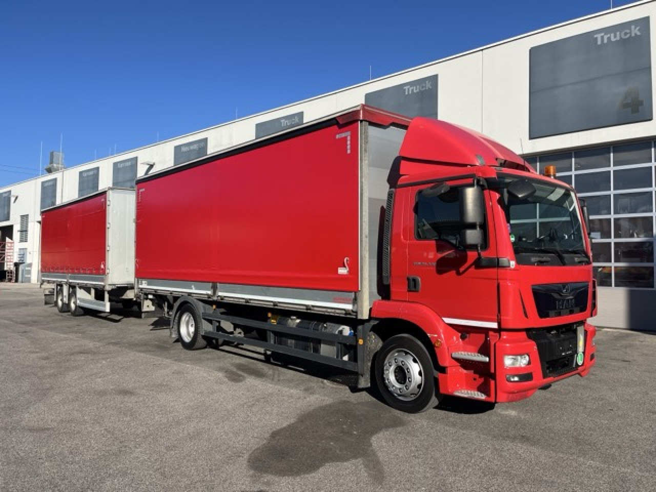 MAN TGM 18.320 4x2 BL Durchladbar - mit Tandemhänger - Тентованный грузовик: фото 1 MAN TGM 18.320 4x2 BL Durchladbar - mit Tandemhänger - Тентованный грузовик: фото 1