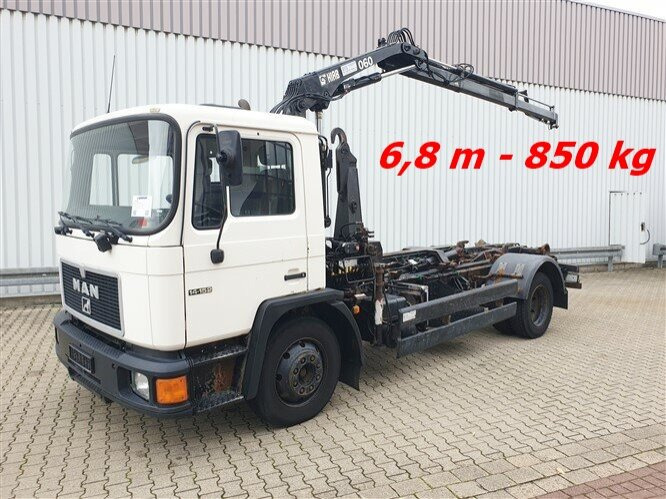 MAN 14.152 F 4x2 BB 14.152 F 4x2 BB mit Kran Hiab 060-2 - Крюковой мультилифт, Автоманипулятор: фото 1 MAN 14.152 F 4x2 BB 14.152 F 4x2 BB mit Kran Hiab 060-2 - Крюковой мультилифт, Автоманипулятор: фото 1