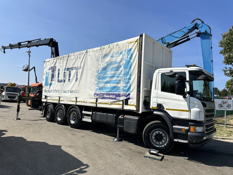 Scania P410 8x4 TRIDEM PRITSCHE PLANE + KRAN HIAB 244 EP-4 HIDUO - RETARDER - LIFT + STEERING AXLE - *327.000km* - RADIO - Тентованный грузовик, Автоманипулятор: фото 1 Scania P410 8x4 TRIDEM PRITSCHE PLANE + KRAN HIAB 244 EP-4 HIDUO - RETARDER - LIFT + STEERING AXLE - *327.000km* - RADIO - Тентованный грузовик, Автоманипулятор: фото 1