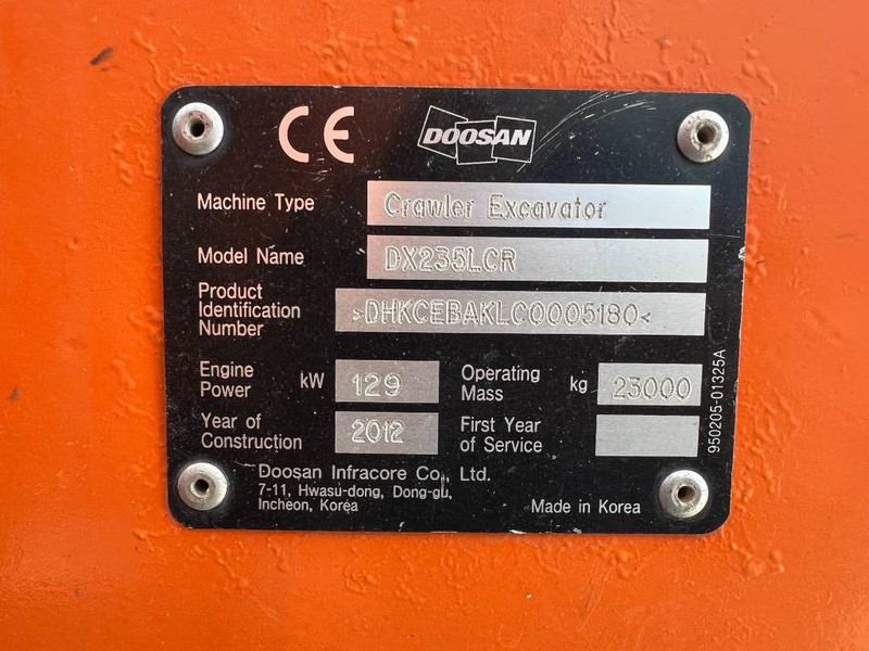 Гусеничный экскаватор Doosan DX235LCR: фото 8 Гусеничный экскаватор Doosan DX235LCR: фото 8