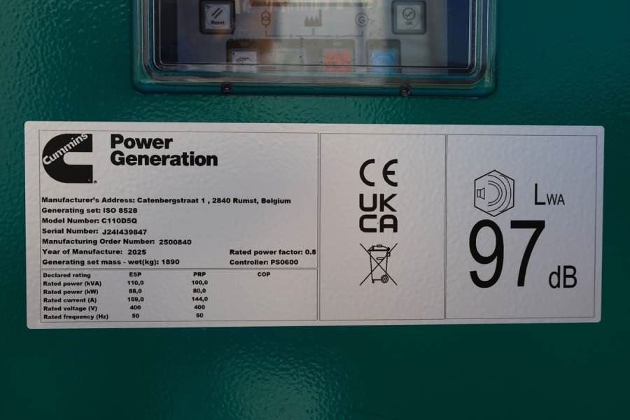 Электрогенератор Cummins C110D5Q Declaration of Conformity, Diesel, 110kVA,: фото 6