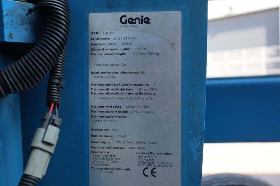 Коленчатый подъемник Genie Z45/25J As-Is, Bi-Energy Diesel / Battery, 4x2 Dri: фото 6