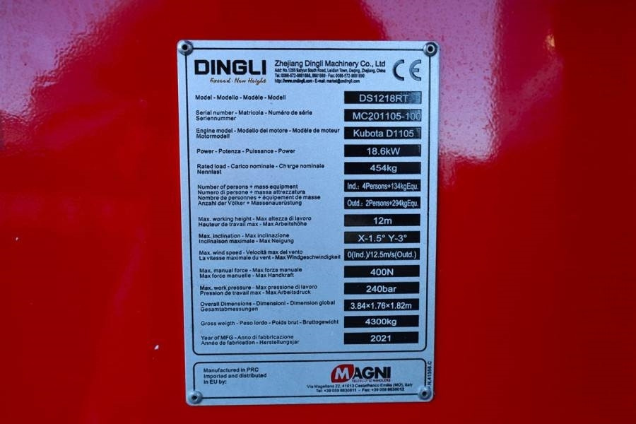 Ножничный подъемник Magni DS1218RT Valid inspection, Diesel, 4x4 Drive, 12m: фото 7
