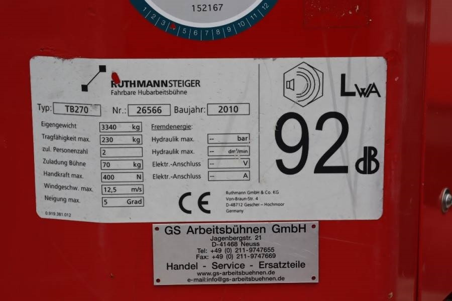 Грузовик с подъемником Ruthmann TB270 Valid inspection, *Guarantee! Driving Licenc: фото 6
