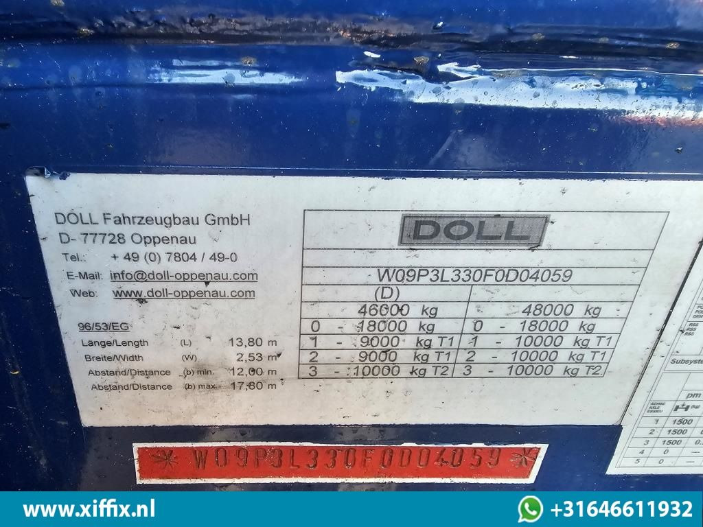 Полуприцеп бортовой/ Платформа Doll 3-ass. Vlakke uitschuifbare oplegger / Naloop gestuurd / 14091: фото 12