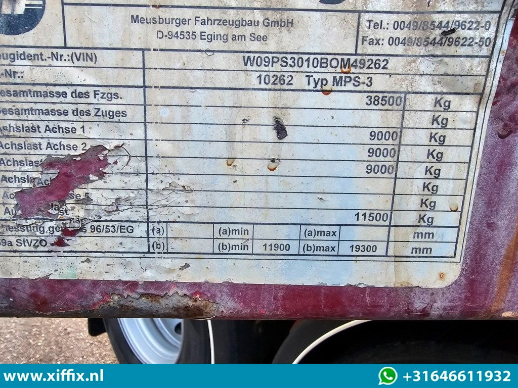 Полуприцеп бортовой/ Платформа Meusburger 3-ass. Vlakke uitschuifbare oplegger / 3x gestuurd: фото 14 Полуприцеп бортовой/ Платформа Meusburger 3-ass. Vlakke uitschuifbare oplegger / 3x gestuurd: фото 14