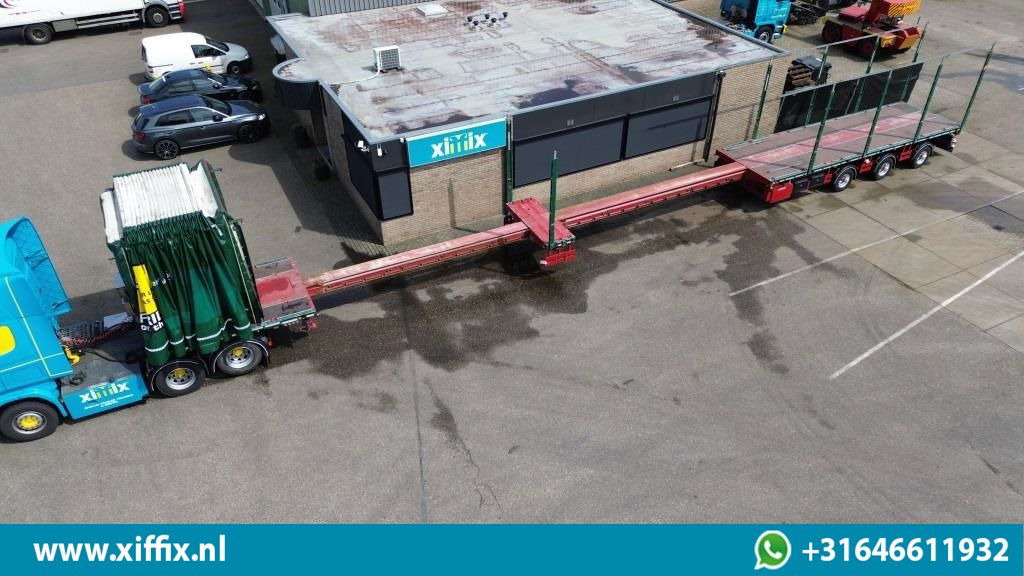 Meusburger TE Huur 3-ass. Vlakke dubbel 2x uitschuifbare oplegger met huifopbouw / 3x gestuurd - Полуприцеп бортовой/ Платформа: фото 1 Meusburger TE Huur 3-ass. Vlakke dubbel 2x uitschuifbare oplegger met huifopbouw / 3x gestuurd - Полуприцеп бортовой/ Платформа: фото 1