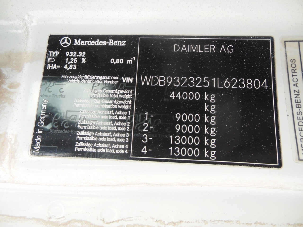 Самосвал Mercedes-Benz ACTROS 4144, 8X6, 3 PEDALE, MEILLER, BODRMATIC: фото 29 Самосвал Mercedes-Benz ACTROS 4144, 8X6, 3 PEDALE, MEILLER, BODRMATIC: фото 29