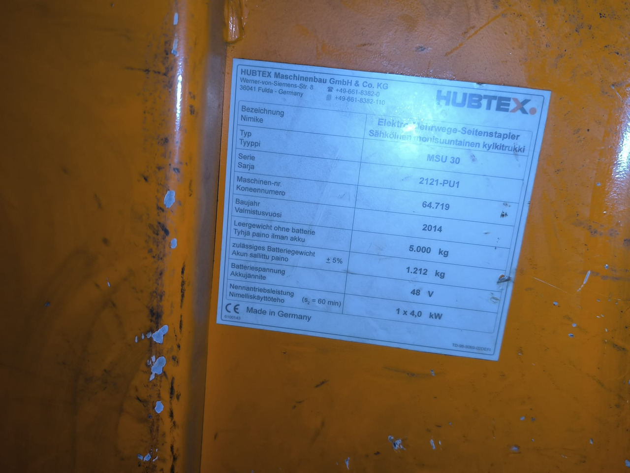 Четырехсторонний погрузчик HUBTEX MSU 30: фото 7