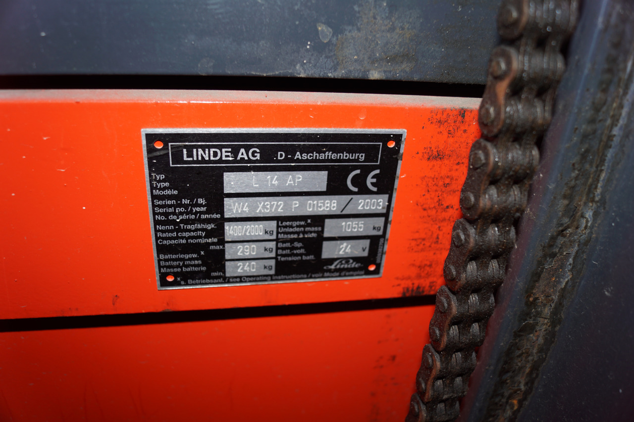 LINDE L14ap - Штабелер: фото 4 LINDE L14ap - Штабелер: фото 4