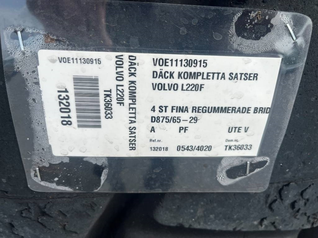 Bridgestone Regummerade 875/65R29 på Volvo L220 fälg - Колесо: фото 3 Bridgestone Regummerade 875/65R29 på Volvo L220 fälg - Колесо: фото 3
