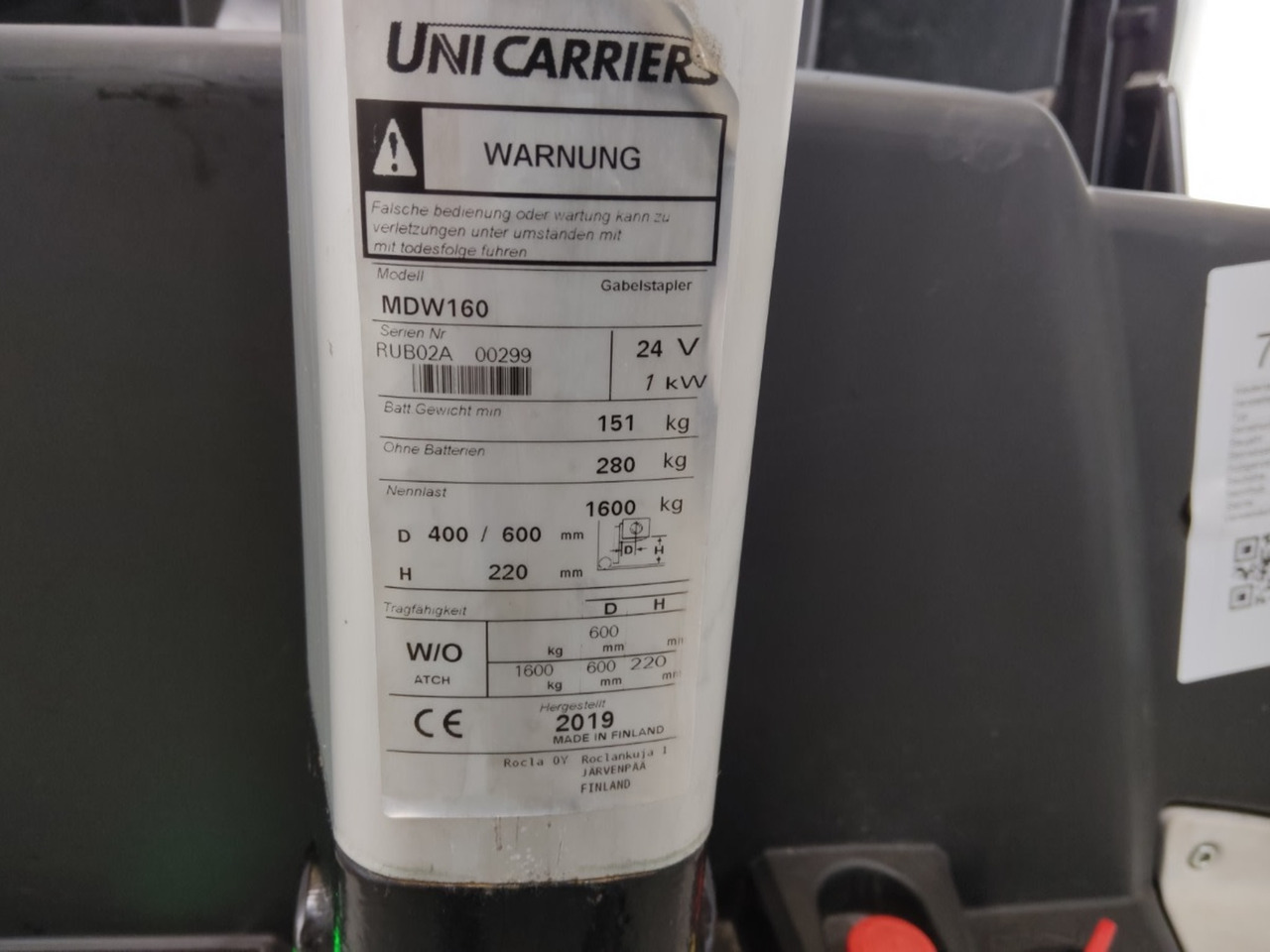 Unicarriers MDW160 - Тележка: фото 2 Unicarriers MDW160 - Тележка: фото 2