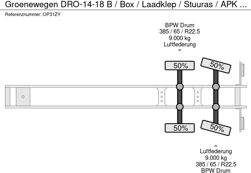 Полуприцеп-фургон Groenewegen DRO-14-18 B / Box / Laadklep / Stuuras / APK 08-26: фото 20