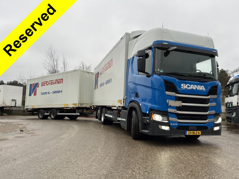 Scania R410 Highline / BDF Box + Wecon AWZ 218 / BDF Box / 448 dkm / NL Truck + Trailer - Грузовик-контейнеровоз/ Сменный кузов: фото 1 Scania R410 Highline / BDF Box + Wecon AWZ 218 / BDF Box / 448 dkm / NL Truck + Trailer - Грузовик-контейнеровоз/ Сменный кузов: фото 1