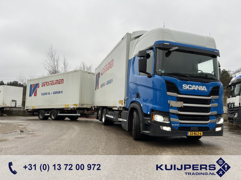 Scania R410 Highline / BDF Box + Wecon AWZ 218 / BDF Box / 448 dkm / NL Truck + Trailer - Грузовик-контейнеровоз/ Сменный кузов: фото 1 Scania R410 Highline / BDF Box + Wecon AWZ 218 / BDF Box / 448 dkm / NL Truck + Trailer - Грузовик-контейнеровоз/ Сменный кузов: фото 1