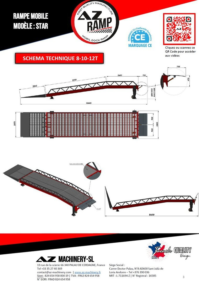**RENTAL** Loading Ramp with with hydraulic tilting bridge - AZ RAMP - STAR- 8T. 8 ton capacity - Погрузочная рампа: фото 5 **RENTAL** Loading Ramp with with hydraulic tilting bridge - AZ RAMP - STAR- 8T. 8 ton capacity - Погрузочная рампа: фото 5