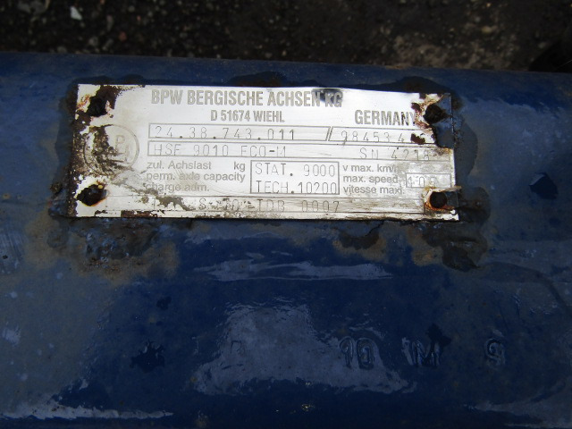 ITEM FOR SALE – BPW 22.5 DRUM BRAKE AXLES TYPE HSF 9010 ECO (CHOICE AVAILABLE) - Ось и запчасти для Прицепов: фото 2 ITEM FOR SALE – BPW 22.5 DRUM BRAKE AXLES TYPE HSF 9010 ECO (CHOICE AVAILABLE) - Ось и запчасти для Прицепов: фото 2