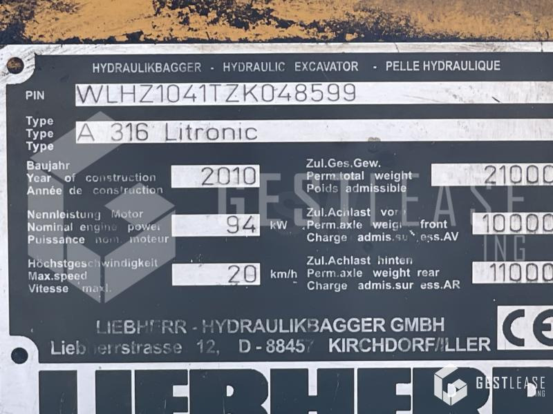 Колёсный экскаватор Liebherr A316: фото 9