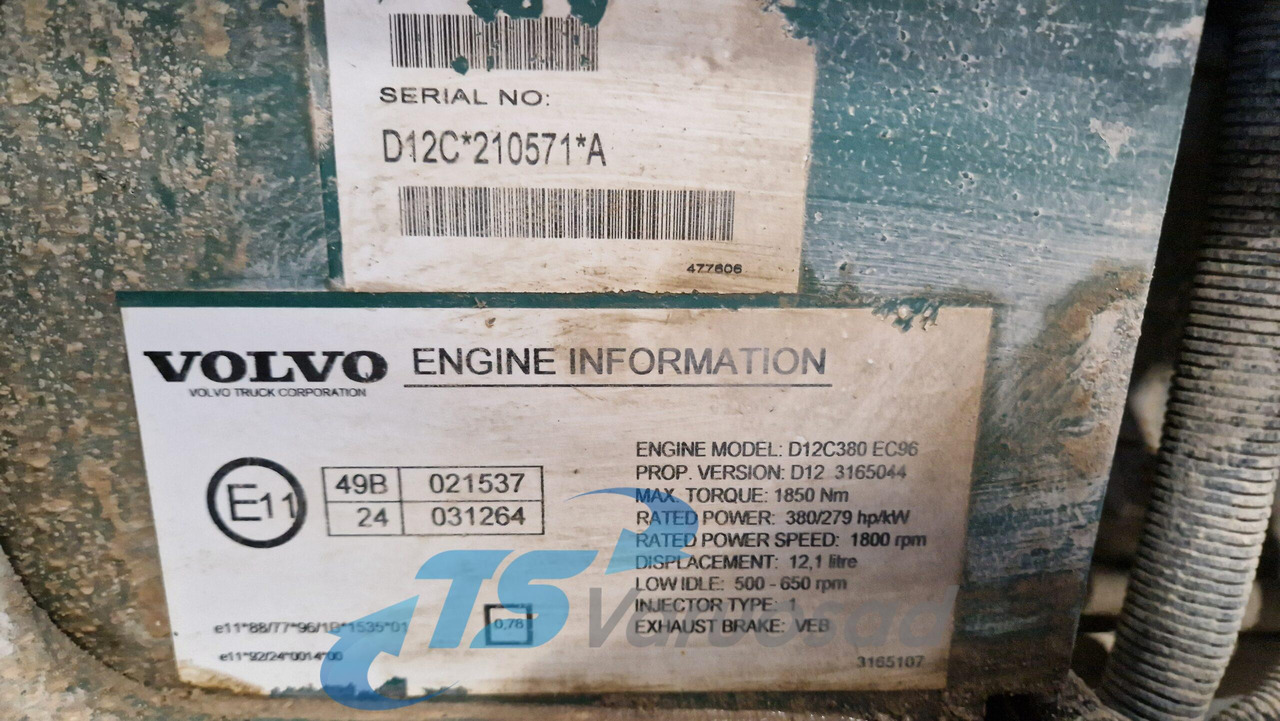Volvo Volvo mootor D12C380 D12C380 - Двигатель для Грузовиков: фото 2 Volvo Volvo mootor D12C380 D12C380 - Двигатель для Грузовиков: фото 2
