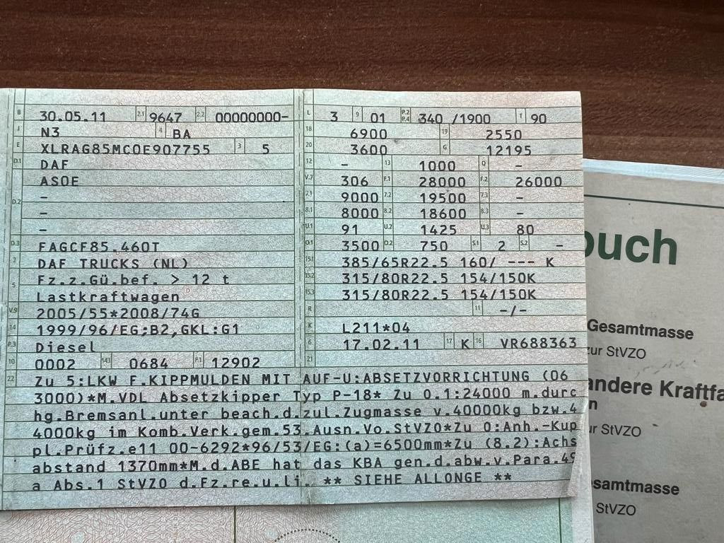 DAF CF 85.460 6X2 VDL Absetzer Top Zustand Retarder DAF CF 85.460 6X2 VDL Absetzer Top Zustand Retarder - Портальный бункеровоз: фото 3 DAF CF 85.460 6X2 VDL Absetzer Top Zustand Retarder DAF CF 85.460 6X2 VDL Absetzer Top Zustand Retarder - Портальный бункеровоз: фото 3