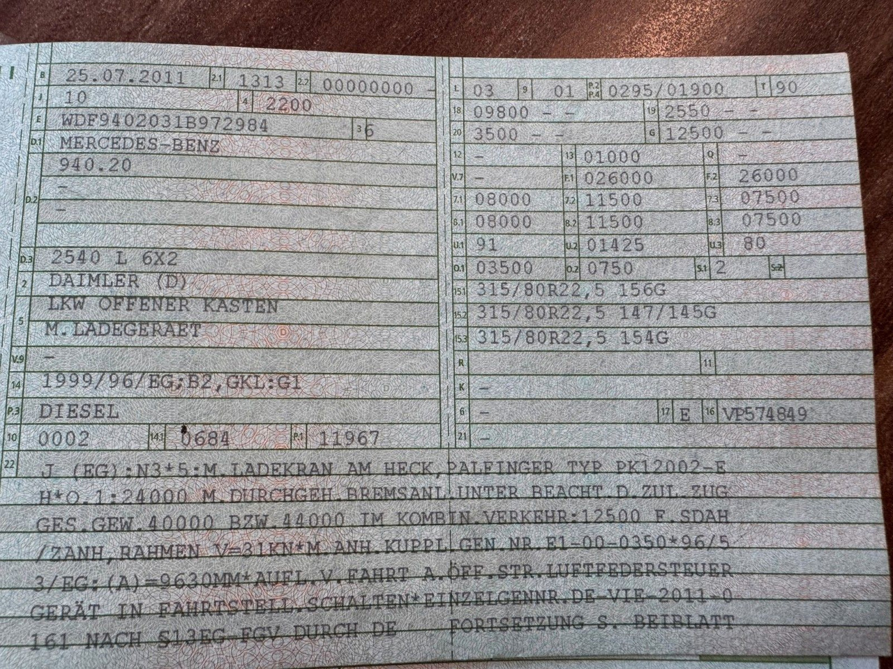 Mercedes-Benz 2540 6X2 Pritsche Palfinger PK 12002 mit Funk - Автоманипулятор: фото 2 Mercedes-Benz 2540 6X2 Pritsche Palfinger PK 12002 mit Funk - Автоманипулятор: фото 2