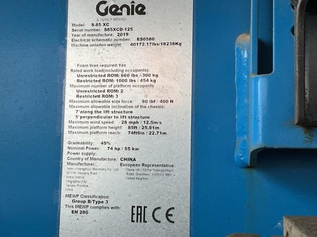 Genie S85 XC - Телескопический подъемник: фото 5 Genie S85 XC - Телескопический подъемник: фото 5