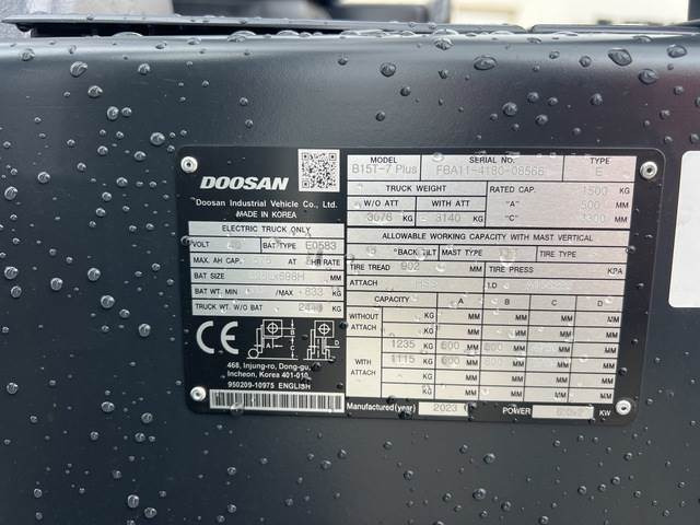 Doosan B15T-7 PLUS - Электропогрузчик: фото 5 Doosan B15T-7 PLUS - Электропогрузчик: фото 5
