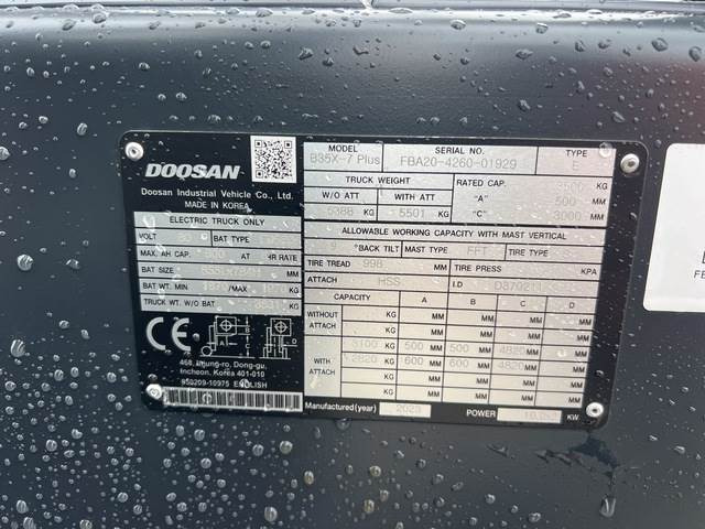 Doosan B35X-7 PLUS - Электропогрузчик: фото 5 Doosan B35X-7 PLUS - Электропогрузчик: фото 5