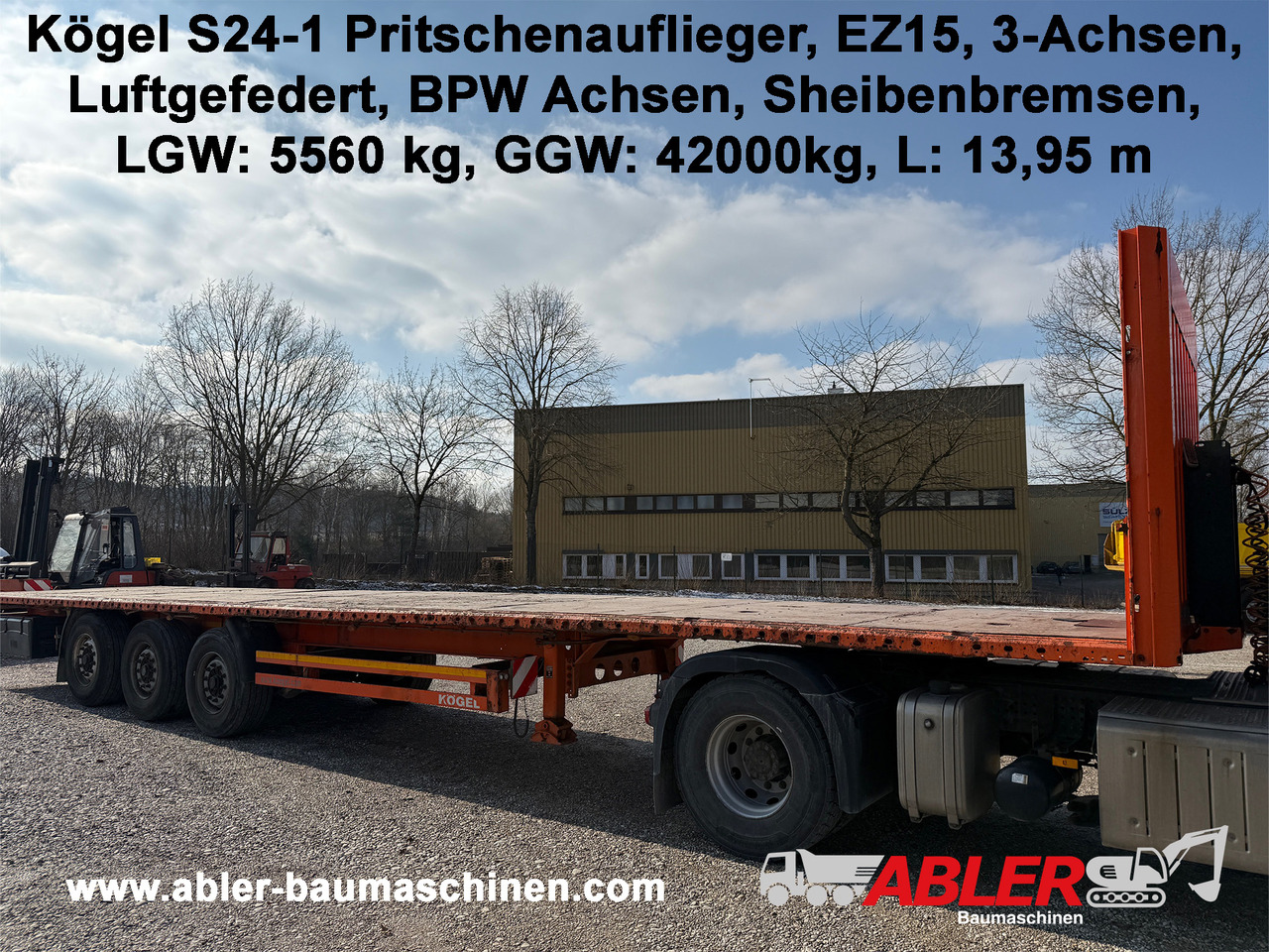 Kögel S24-1 Pritschenauflieger - Полуприцеп бортовой/ Платформа: фото 1 Kögel S24-1 Pritschenauflieger - Полуприцеп бортовой/ Платформа: фото 1