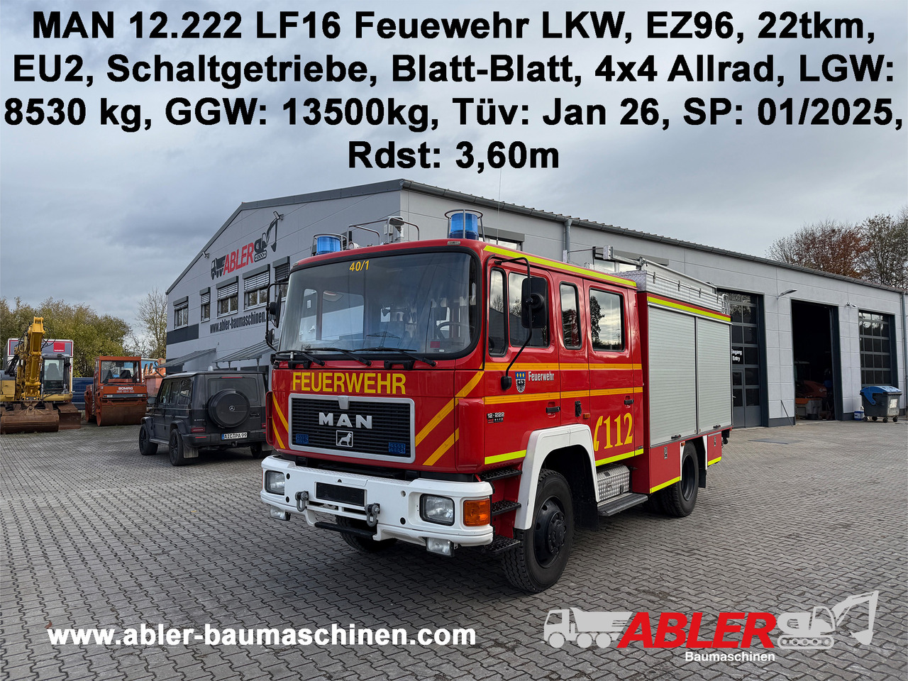 MAN 12.222 LF16 Feuerwehr-LKW - Пожарная машина: фото 1 MAN 12.222 LF16 Feuerwehr-LKW - Пожарная машина: фото 1