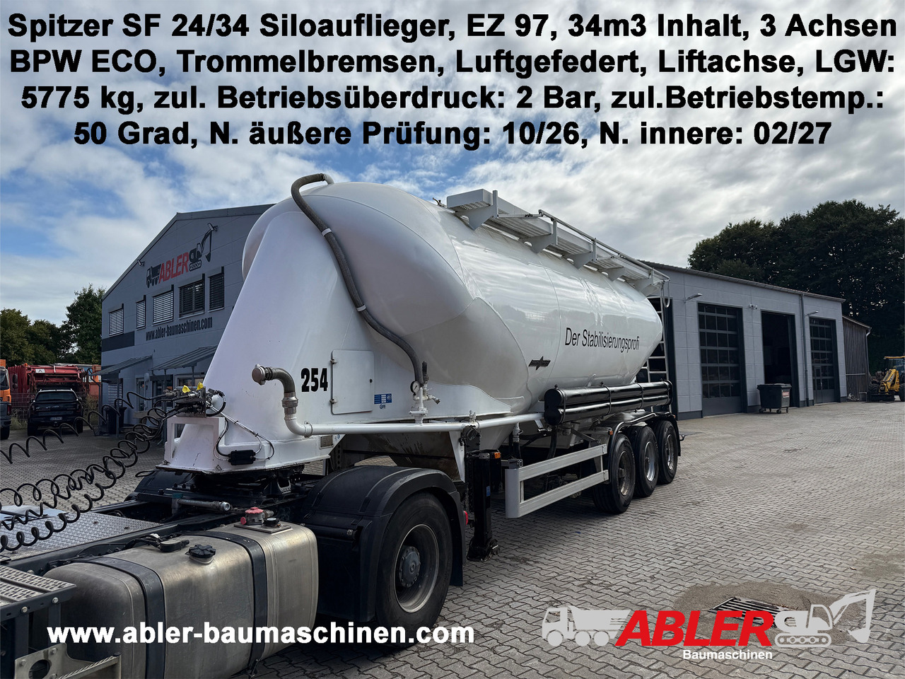 Spitzer SF24/34 3-Achs Siloauflieger - Полуприцеп цистерна для сыпучих грузов: фото 1 Spitzer SF24/34 3-Achs Siloauflieger - Полуприцеп цистерна для сыпучих грузов: фото 1