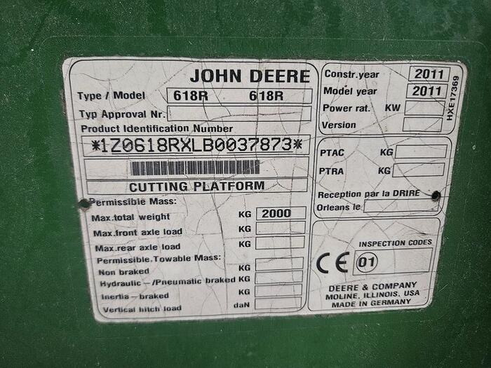 John Deere 618R - Жатка зерновая: фото 5 John Deere 618R - Жатка зерновая: фото 5