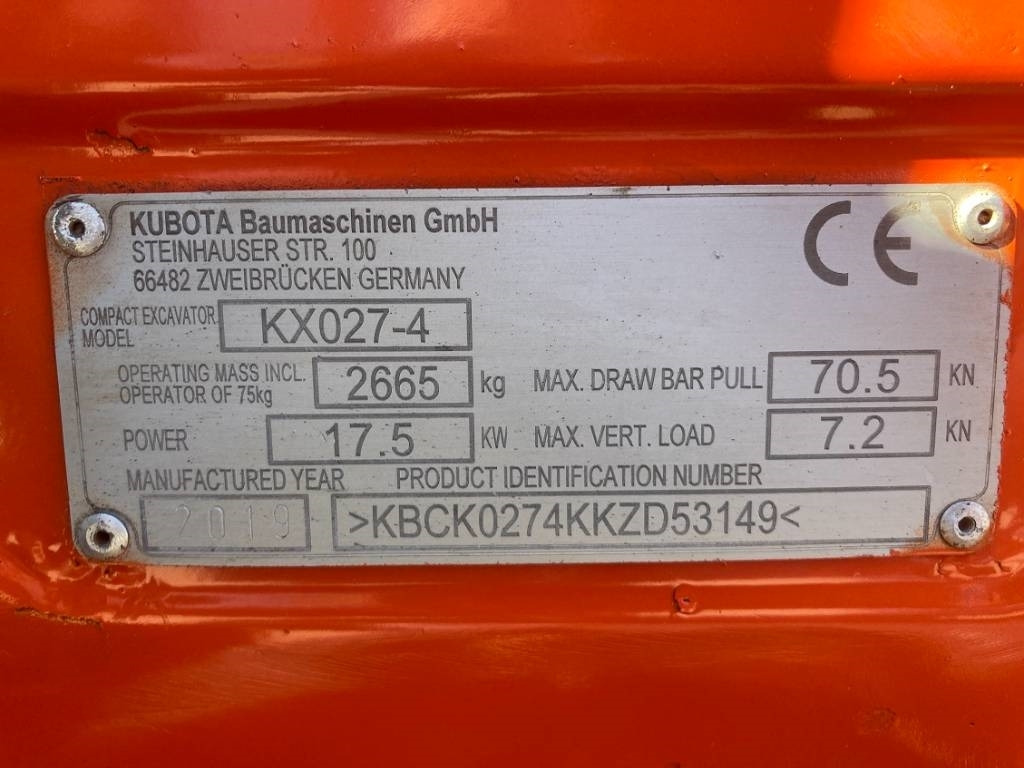 Мини-экскаватор Kubota KX027-4: фото 11
